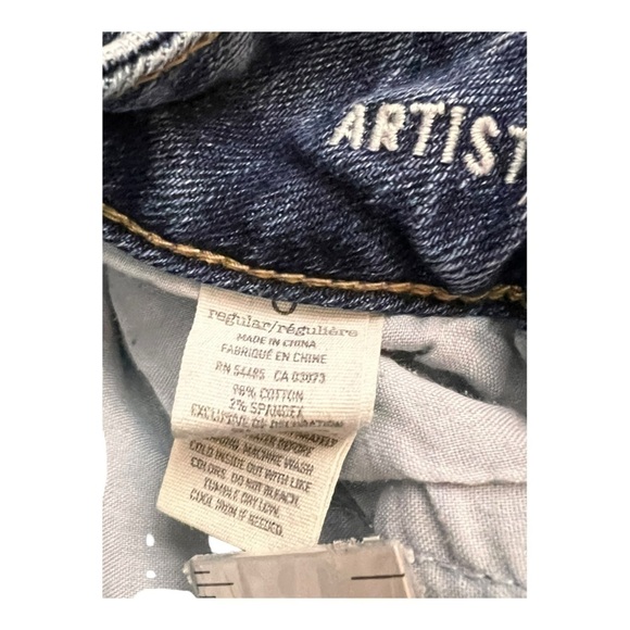 American Eagle Outfitters Artist Cropped Light Wash Stretch Womens Size 0 Reg - Picture 4 of 7